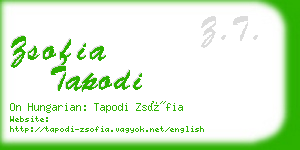 zsofia tapodi business card